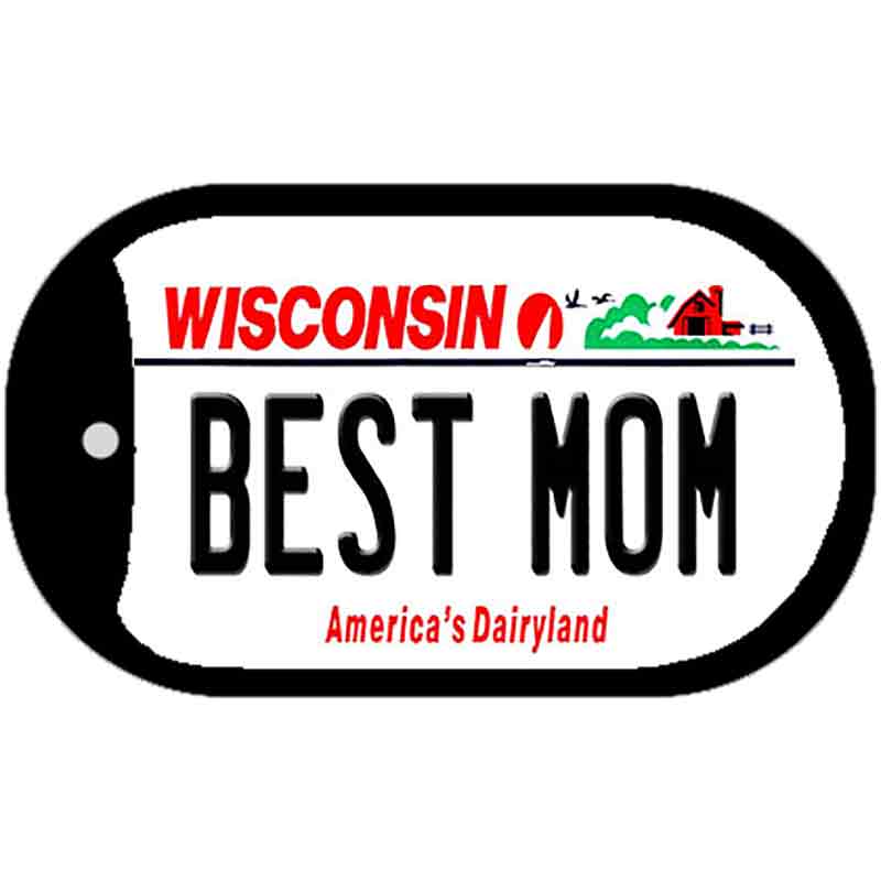 Best Mom Wisconsin Novelty Metal Dog Tag Necklace DT-10654