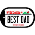 Best Dad Wisconsin Novelty Metal Dog Tag Necklace DT-10655