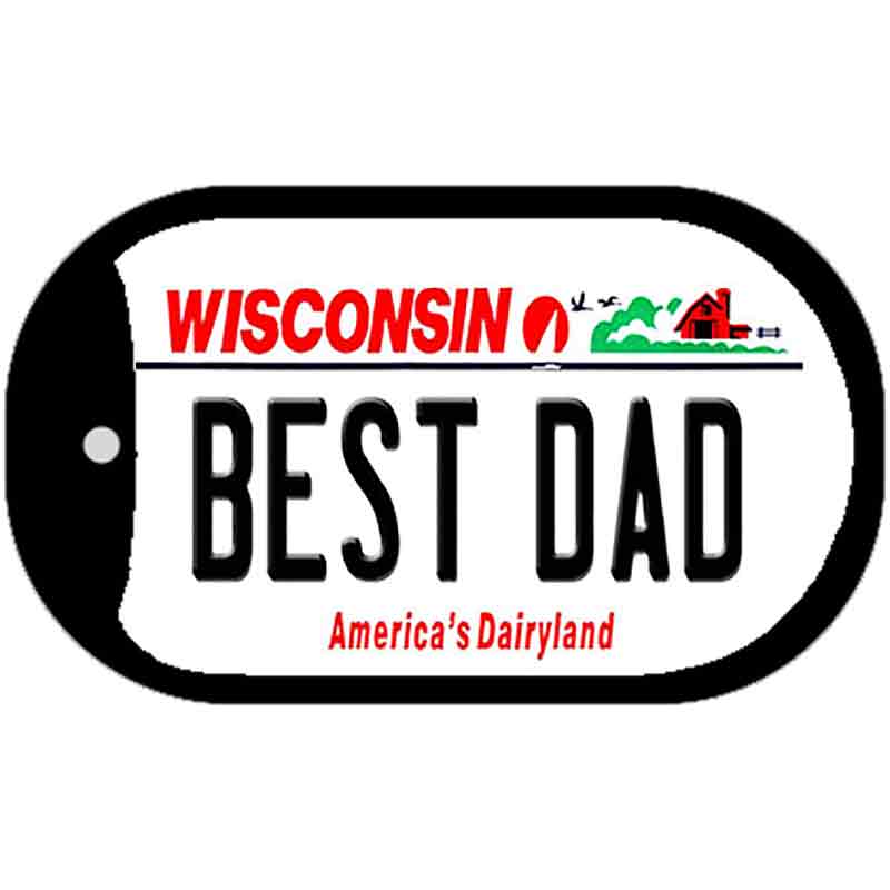 Best Dad Wisconsin Novelty Metal Dog Tag Necklace DT-10655