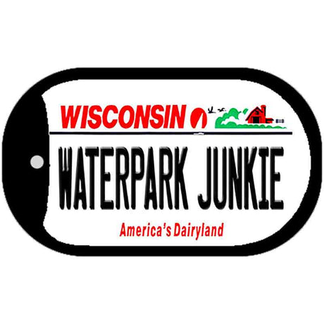 Waterpark Junkie Wisconsin Novelty Metal Dog Tag Necklace DT-10656