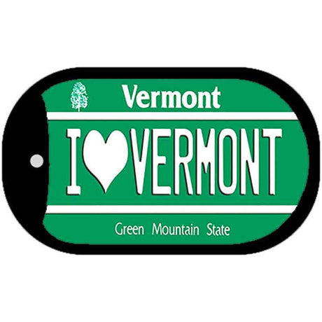 I Love Vermont Novelty Metal Dog Tag Necklace DT-10659