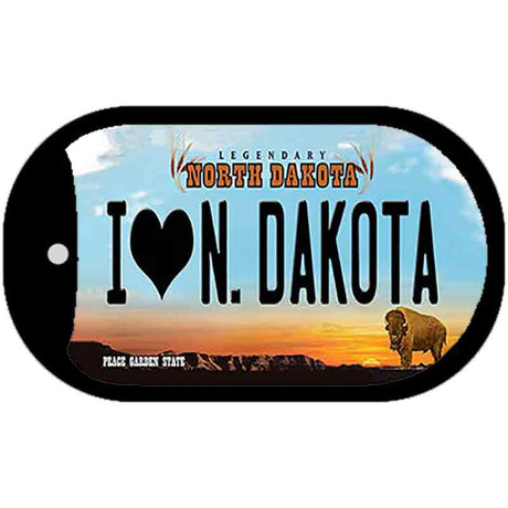 I Love N Dakota Novelty Metal Dog Tag Necklace DT-10701