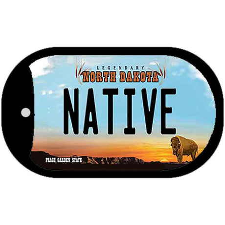 Native North Dakota Novelty Metal Dog Tag Necklace DT-10725