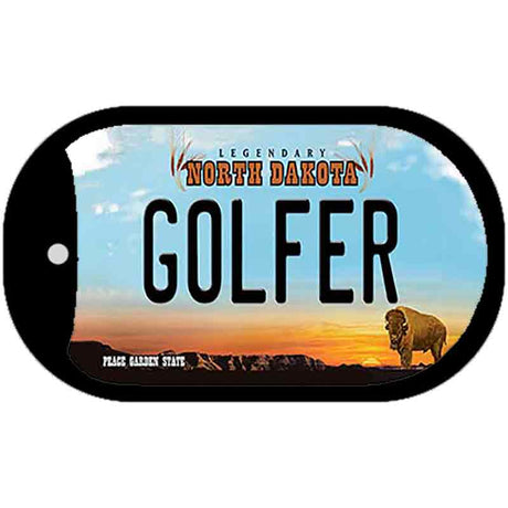 Golfer North Dakota Novelty Metal Dog Tag Necklace DT-10727