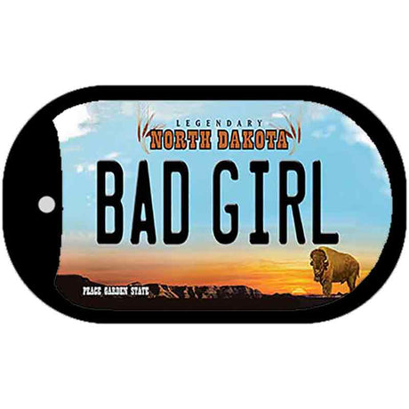 Bad Girl North Dakota Novelty Metal Dog Tag Necklace DT-10729