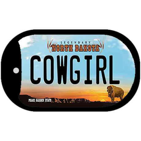 Cowgirl North Dakota Novelty Metal Dog Tag Necklace DT-10735