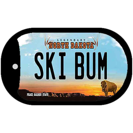 Ski Bum North Dakota Novelty Metal Dog Tag Necklace DT-10737