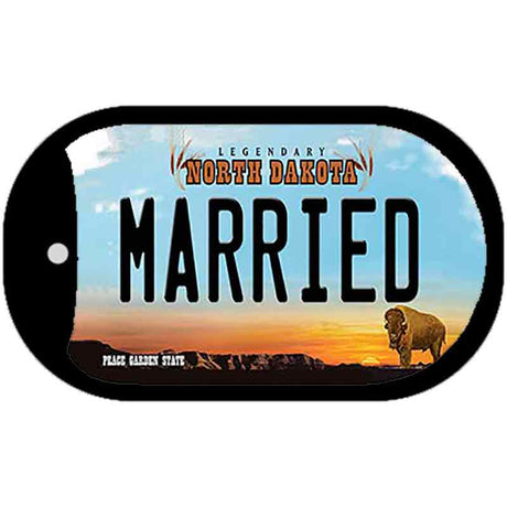 Married North Dakota Novelty Metal Dog Tag Necklace DT-10740