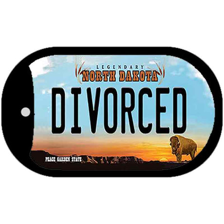 Divorced North Dakota Novelty Metal Dog Tag Necklace DT-10741