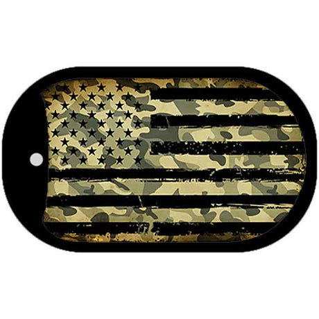 Camo American Flag Novelty Metal Dog Tag Necklace DT-10742