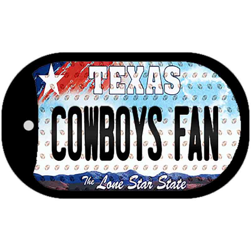 Cowboys Fan Texas Novelty Metal Dog Tag Necklace DT-10780