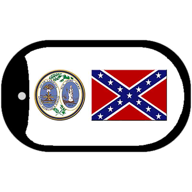 Confederate Flag South Carolina Seal Novelty Metal Dog Tag Necklace DT-10880
