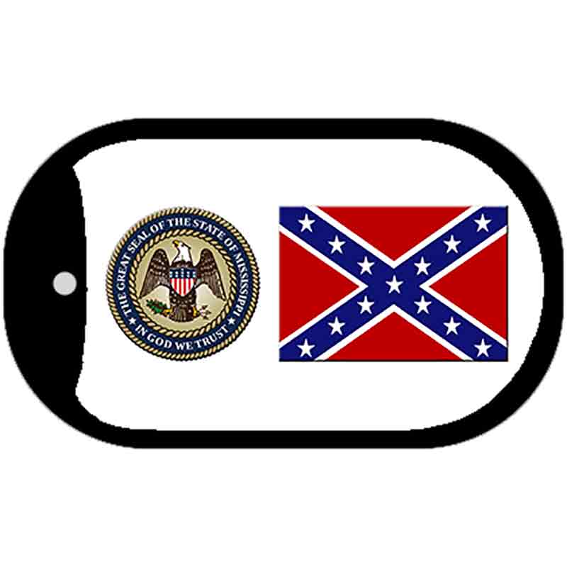 Confederate Flag Mississippi Seal Novelty Metal Dog Tag Necklace DT-10881