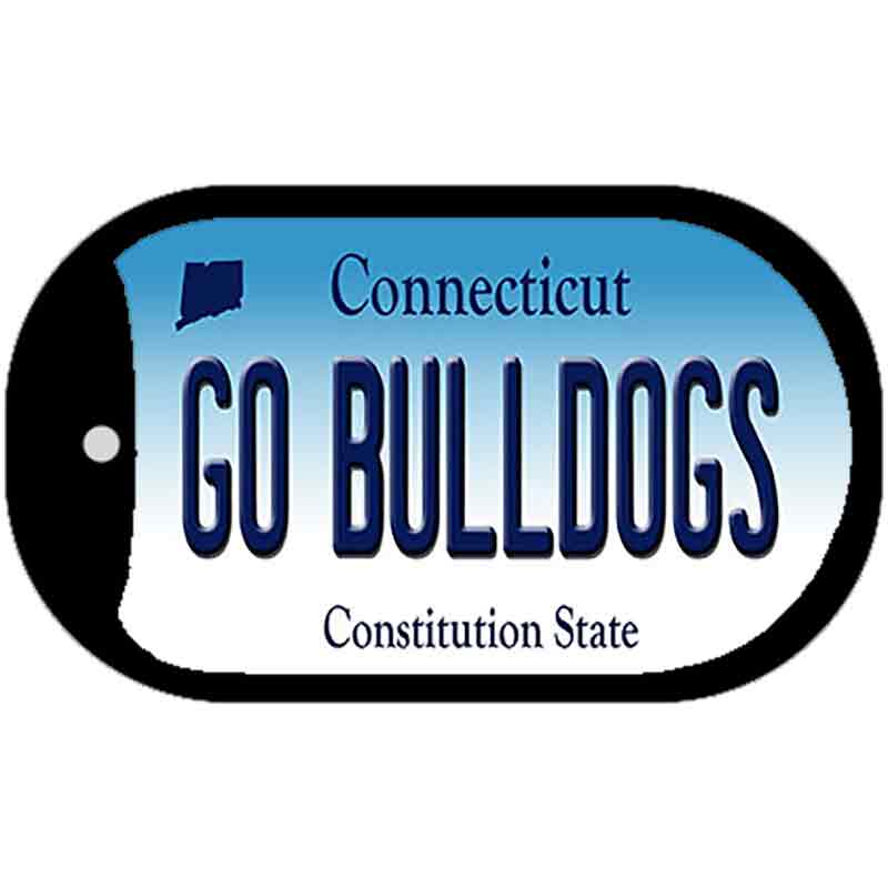 Go Bulldogs Connecticut Novelty Metal Dog Tag Necklace DT-10904