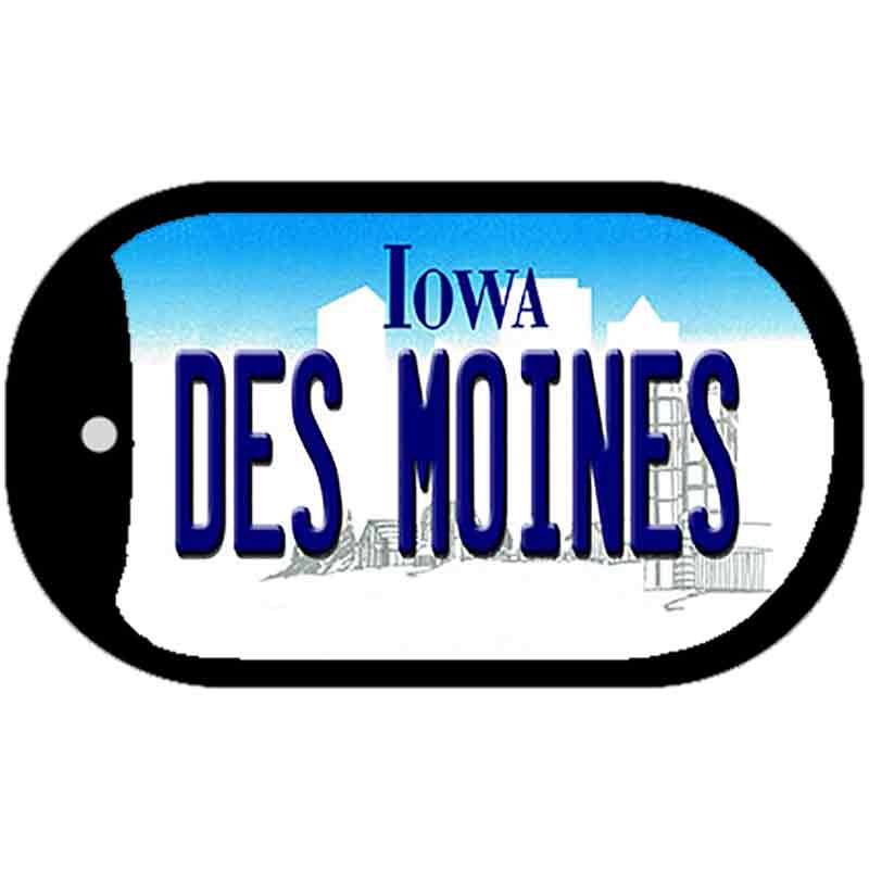 Des Moines Iowa Novelty Metal Dog Tag Necklace DT-10938