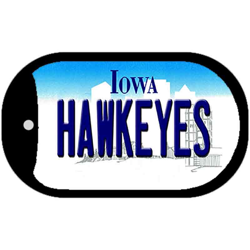 Hawkeyes Iowa Novelty Metal Dog Tag Necklace DT-10949