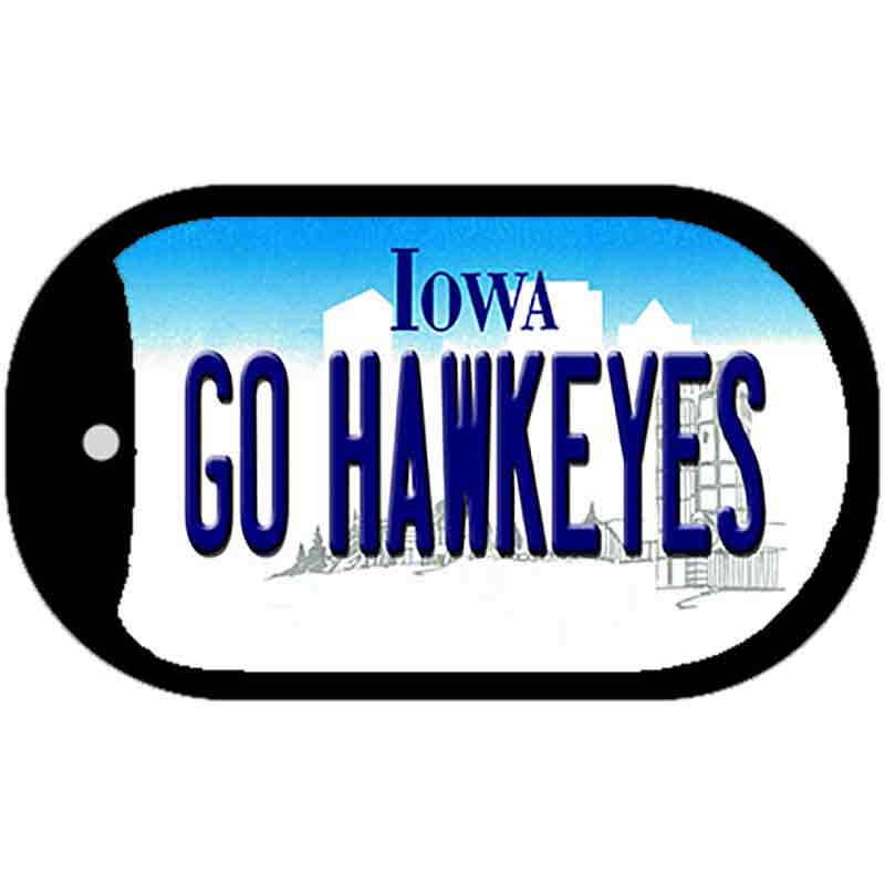 Go Hawkeyes Iowa Novelty Metal Dog Tag Necklace DT-10950