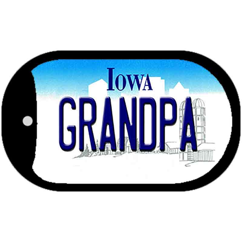 Grandpa Iowa Novelty Metal Dog Tag Necklace DT-10952