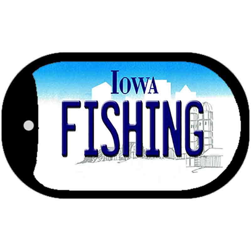 Fishing Iowa Novelty Metal Dog Tag Necklace DT-10957