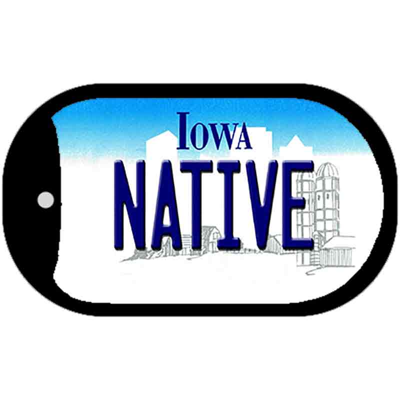 Native Iowa Novelty Metal Dog Tag Necklace DT-10963