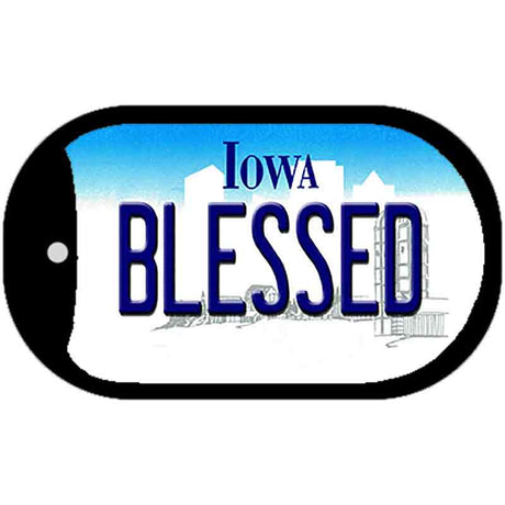 Blessed Iowa Novelty Metal Dog Tag Necklace DT-10964