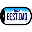 Best Dad Iowa Novelty Metal Dog Tag Necklace DT-10970