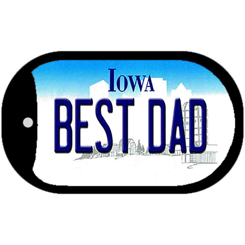 Best Dad Iowa Novelty Metal Dog Tag Necklace DT-10970