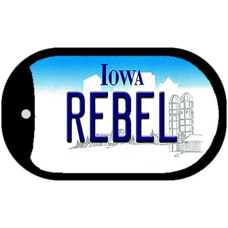 Rebel Iowa Novelty Metal Dog Tag Necklace DT-10973