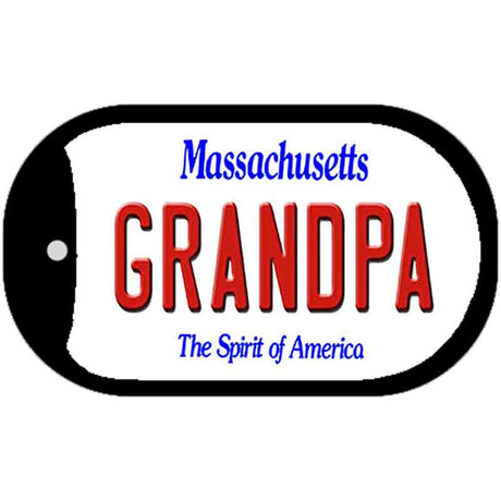 Grandpa Massachusetts Novelty Metal Dog Tag Necklace DT-10998