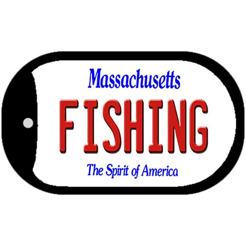 Fishing Massachusetts Novelty Metal Dog Tag Necklace DT-11004