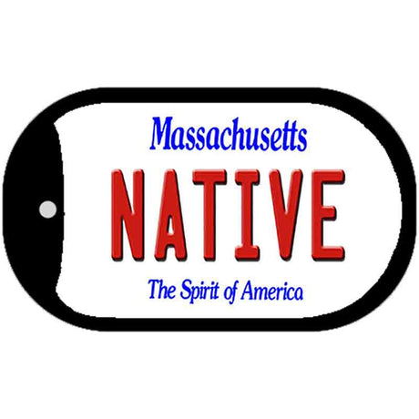 Native Massachusetts Novelty Metal Dog Tag Necklace DT-11010