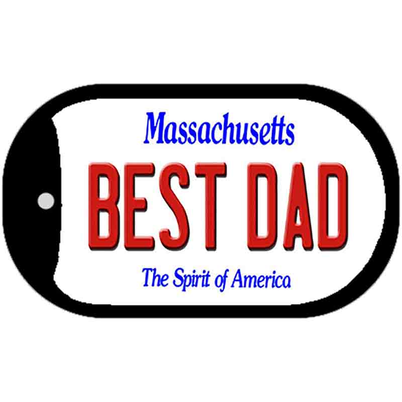 Best Dad Massachusetts Novelty Metal Dog Tag Necklace DT-11017