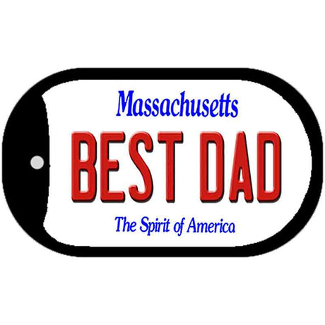 Best Dad Massachusetts Novelty Metal Dog Tag Necklace DT-11017