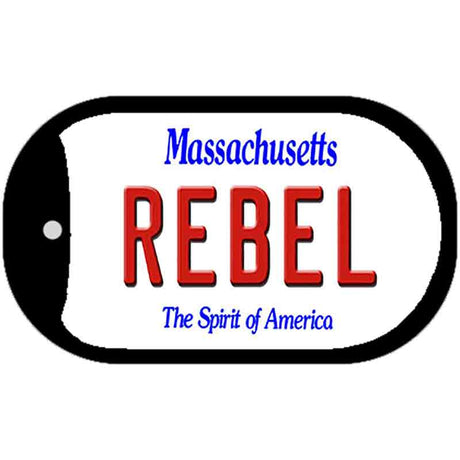 Rebel Massachusetts Novelty Metal Dog Tag Necklace DT-11018