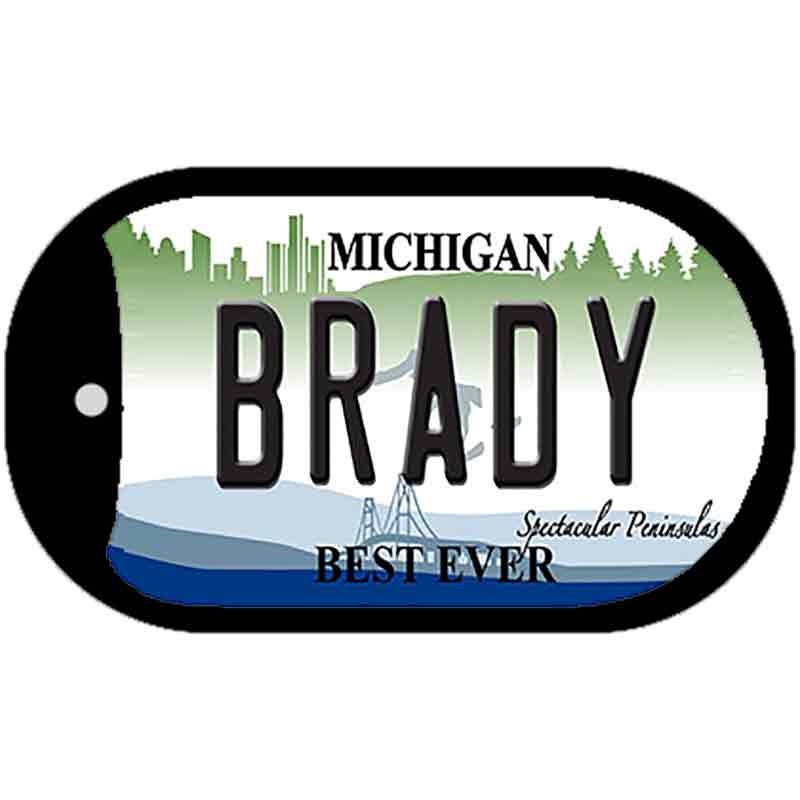 Brady Michigan Novelty Metal Dog Tag Necklace DT-11025