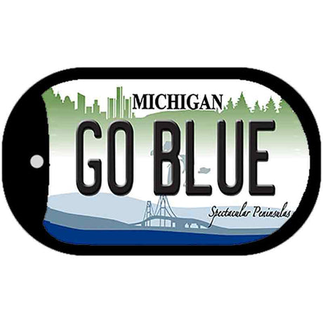 Go Blue Michigan Novelty Metal Dog Tag Necklace DT-11026