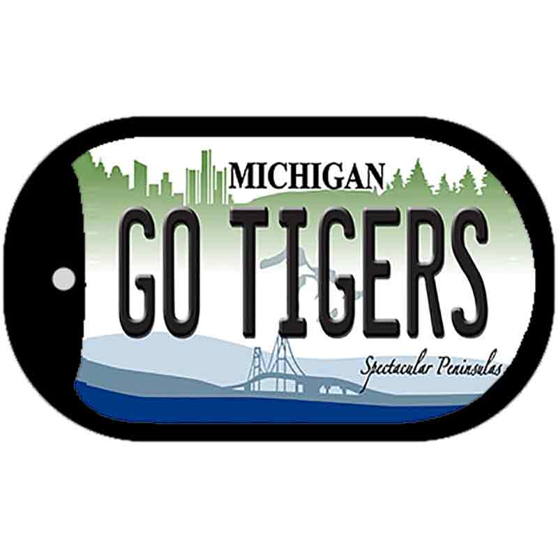 Go Tigers Michigan Novelty Metal Dog Tag Necklace DT-11027
