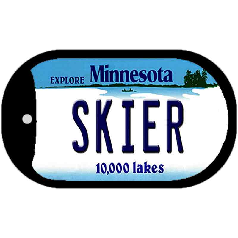 Skier Minnesota Novelty Metal Dog Tag Necklace DT-11082