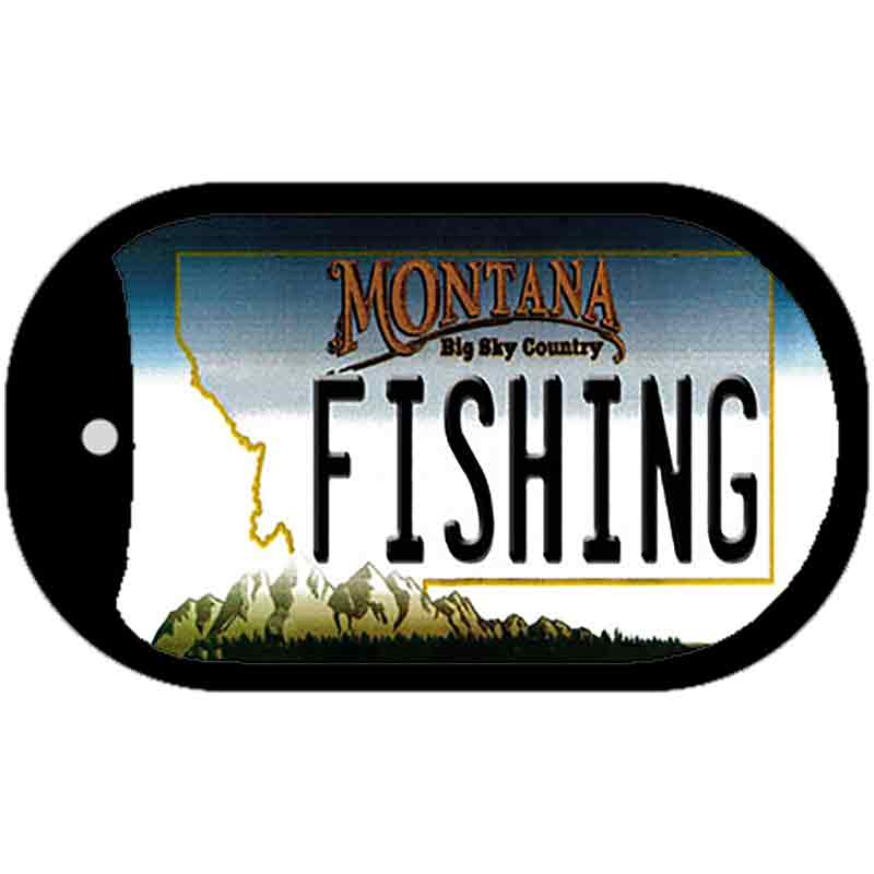 Fishing Montana Novelty Metal Dog Tag Necklace DT-11110