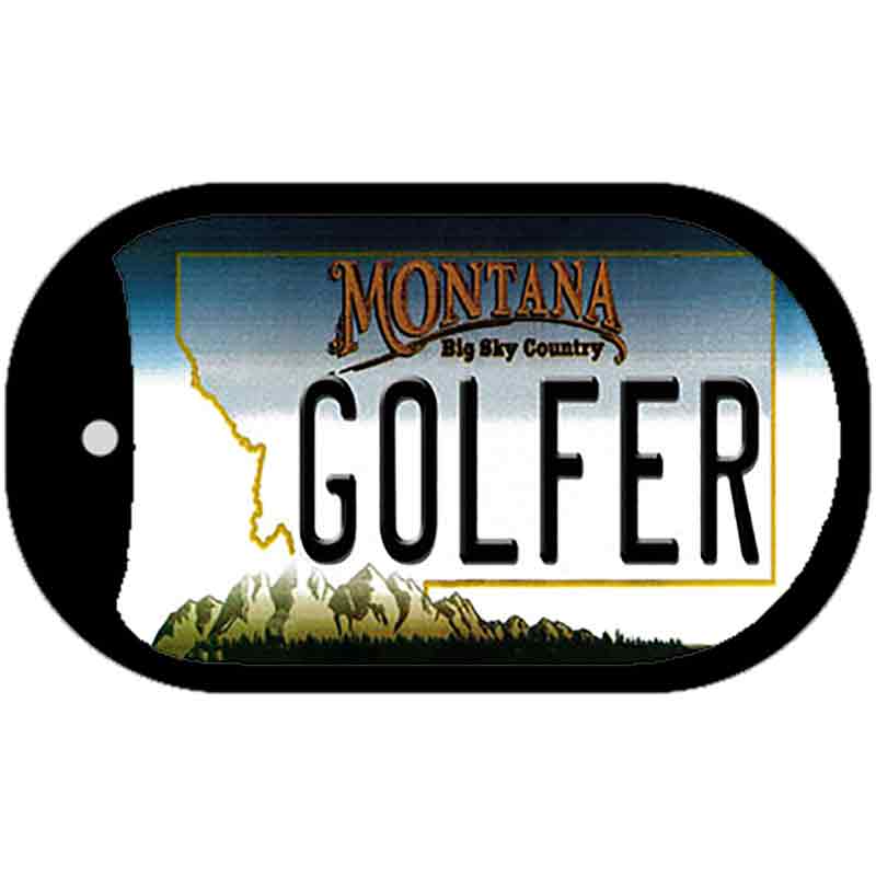 Golfer Montana Novelty Metal Dog Tag Necklace DT-11121