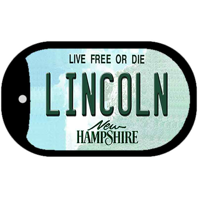 Lincoln New Hampshire Novelty Metal Dog Tag Necklace DT-11149