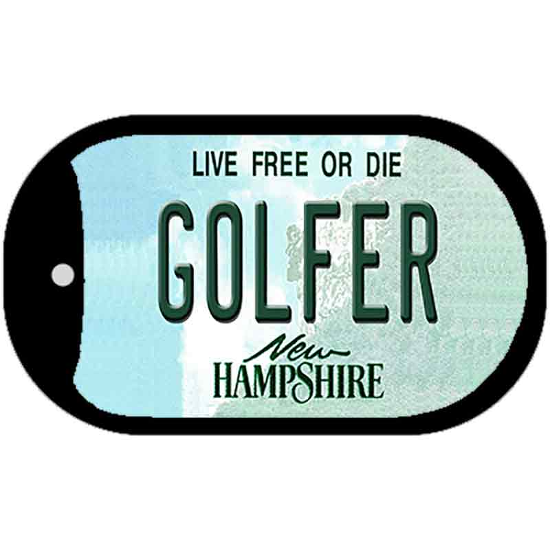 Golfer New Hampshire Novelty Metal Dog Tag Necklace DT-11170