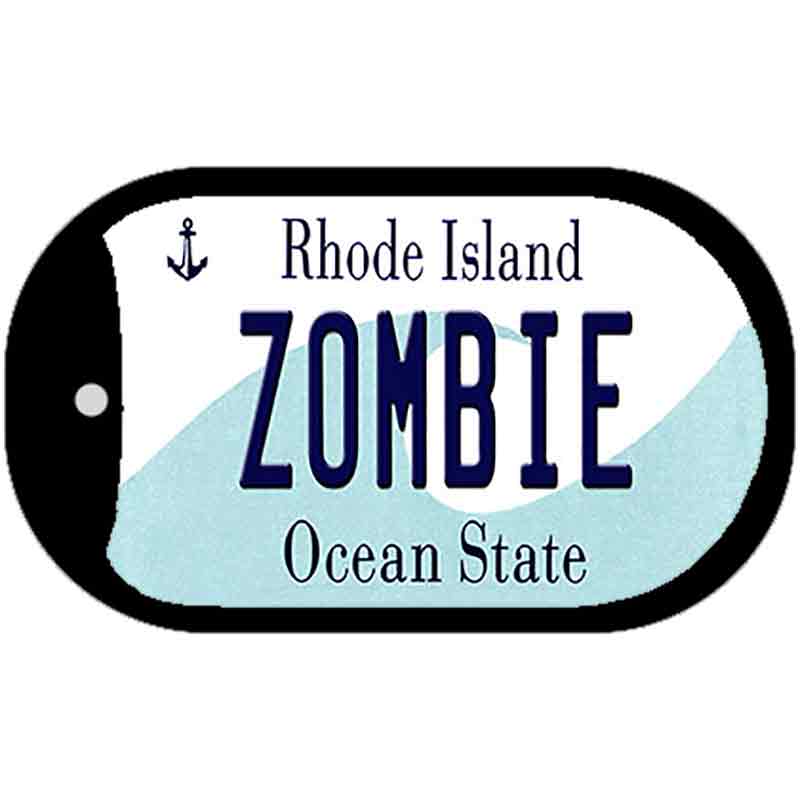 Zombie Rhode Island Novelty Metal Dog Tag Necklace DT-11203