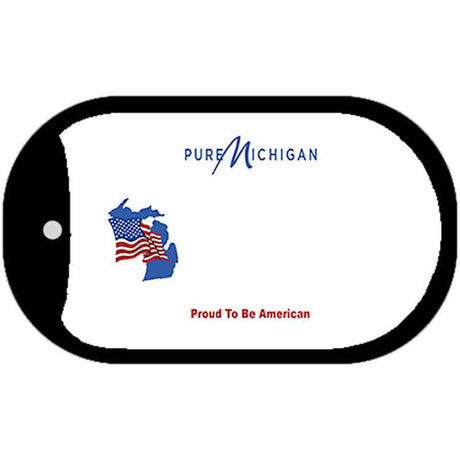 Pure Michigan Proud To Be American Novelty Metal Dog Tag Necklace