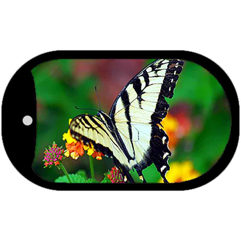 Butterfly - Black and White Novelty Metal Dog Tag Necklace DT-11236