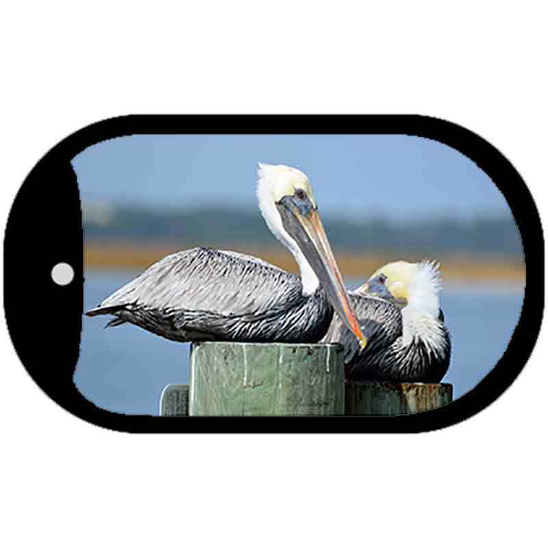 Pelican - Two On Pier Novelty Metal Dog Tag Necklace DT-11240