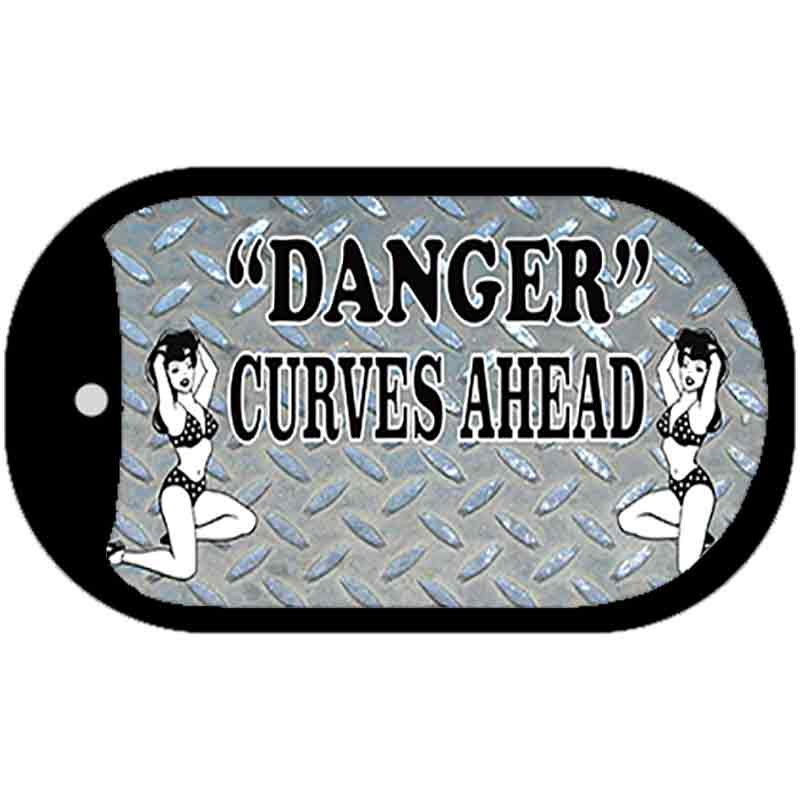 Danger Curves Ahead Novelty Metal Dog Tag Necklace DT-1126