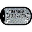 Danger Curves Ahead Novelty Metal Dog Tag Necklace DT-1126