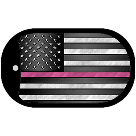 Thin Pink Line Novelty Metal Dog Tag Necklace DT-11312