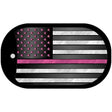 Thin Pink Line With Pink Stars Novelty Metal Dog Tag Necklace DT-11313